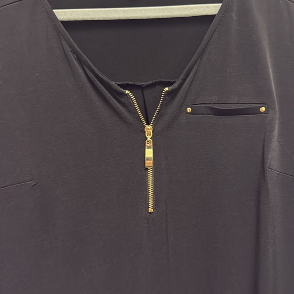 Black Zippered Women's Top - Picture 3 of 5